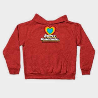 Rainbow Dreamcatcher Heart with Website Kids Hoodie